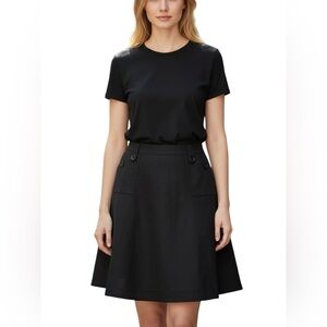 Max Rave 100% Linen Skirt Size 13 Black Short Side Zipper Preppy Classic A Line